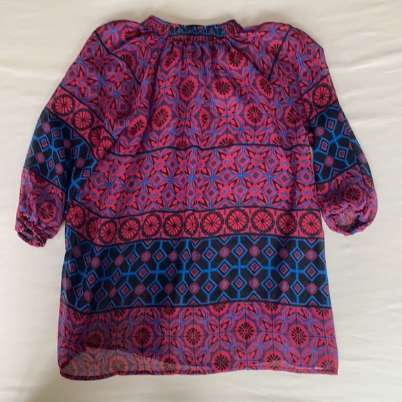 AQUA from Bloomingdale’s Purple Patterned Blouse - Picture 5 of 5